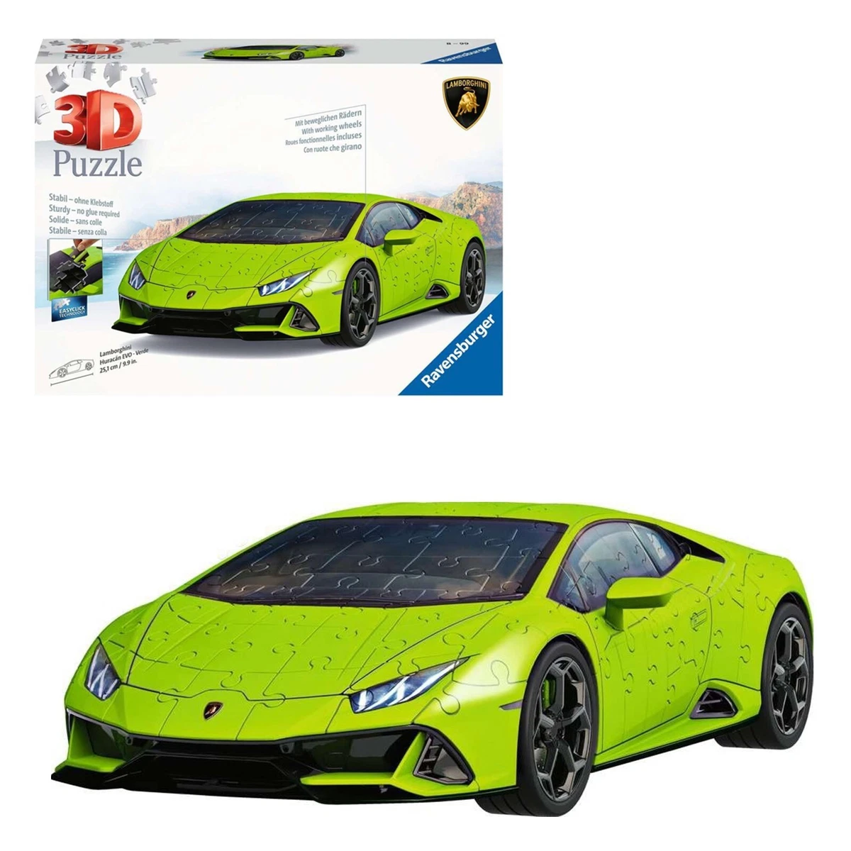 Puzzle 3D Ravensburger Voiture Auto Lamborghini Vert pour Enfants