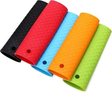 5 Pieces Silicone Hot Handle Holder Rubber Red, Orange, Blue, Green, Black 