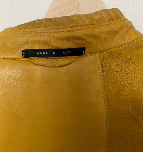 Vintage Gucci Vest XL 52 Yellow Lambskin Leather Zippered Designer Made in Italy - Picture 16 of 16