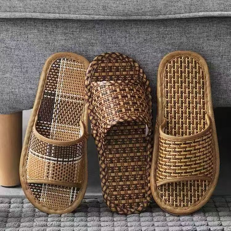 PANTOFOLA D’ORO Pantofole intrecciate in rattan ed erba comode e traspiranti