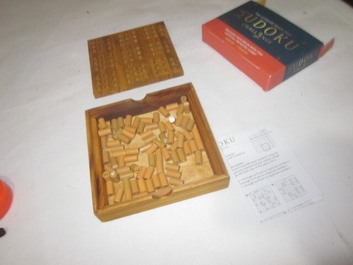 sudoku game in wooden piece and ad cover top see photos - Picture 12 of 14