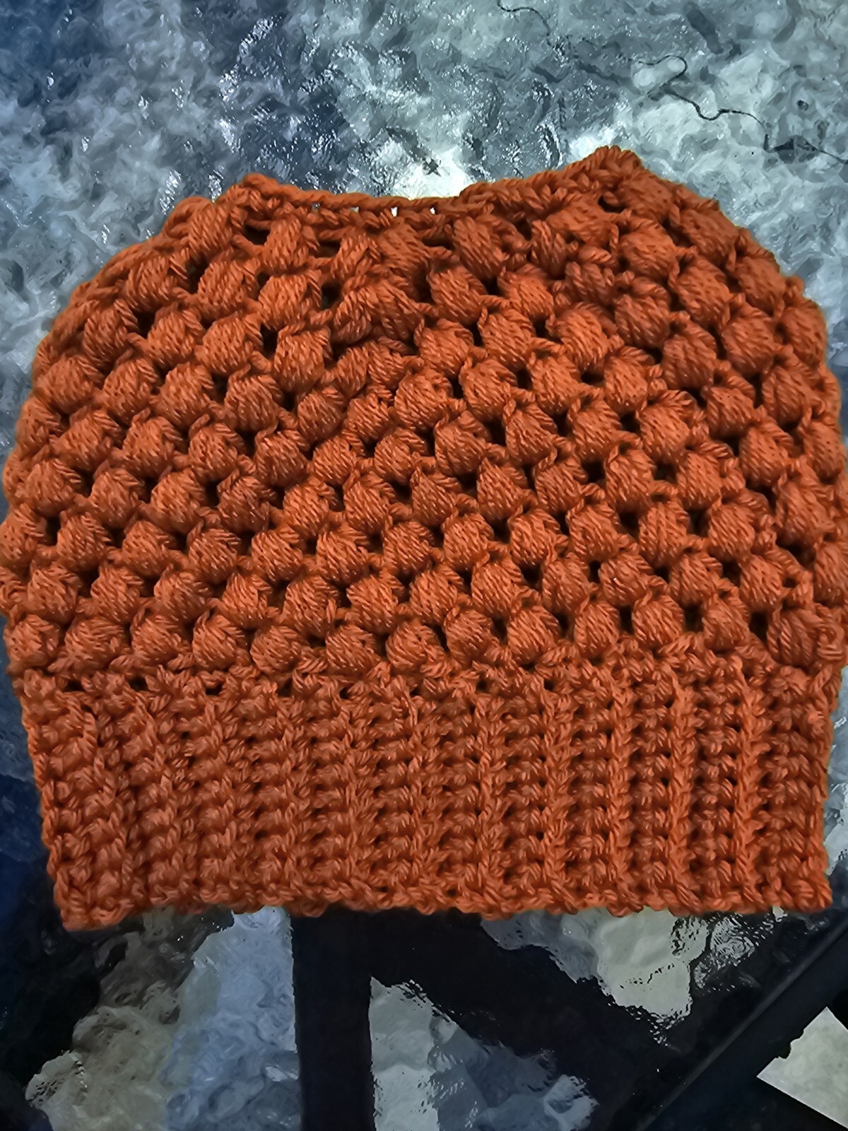 PONY Nuovo scaldorecchie fatto a mano all'uncinetto disordinato panino fascia coda di cavallo USA