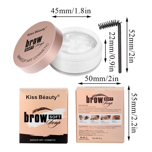Long Lasting Eyebrow Shaping Soap Eye Brow Makeup Styling Gel Wax with Brush w - Picture 2 of 14