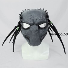 IN US Predator Alien vs Predator Mask Helmet w/ Braid Halloween Cosplay Costume