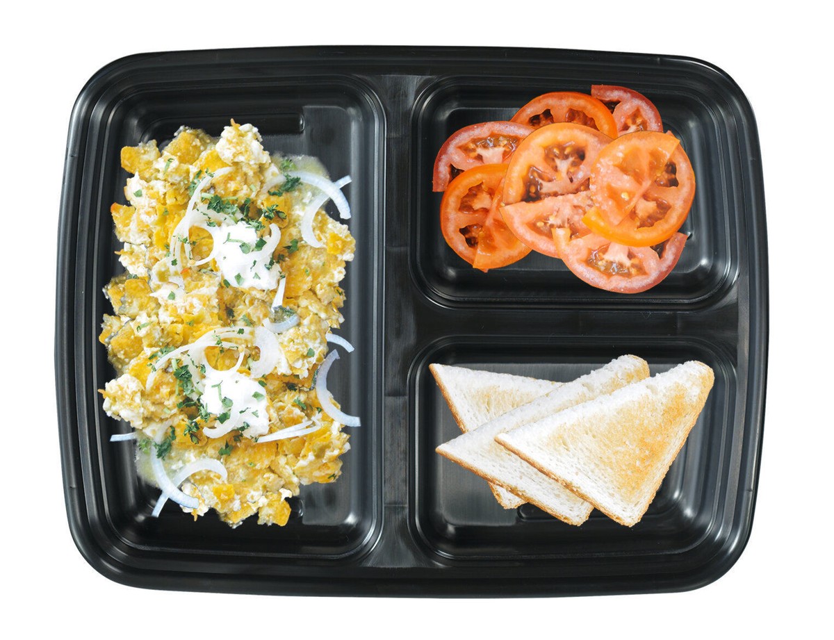 Contenitori Bio Da Asporto Tre Scomparti Con Coperchio - Foto 8