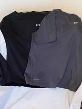 Layer8 Pair Quik-Dry Tees, One Black, One Gray, Large, Preowned