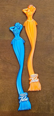 House of Tabu Mermaid Swizzle Sticks 2 New Blue & Orange 8'' Tiki Bar Stirrers