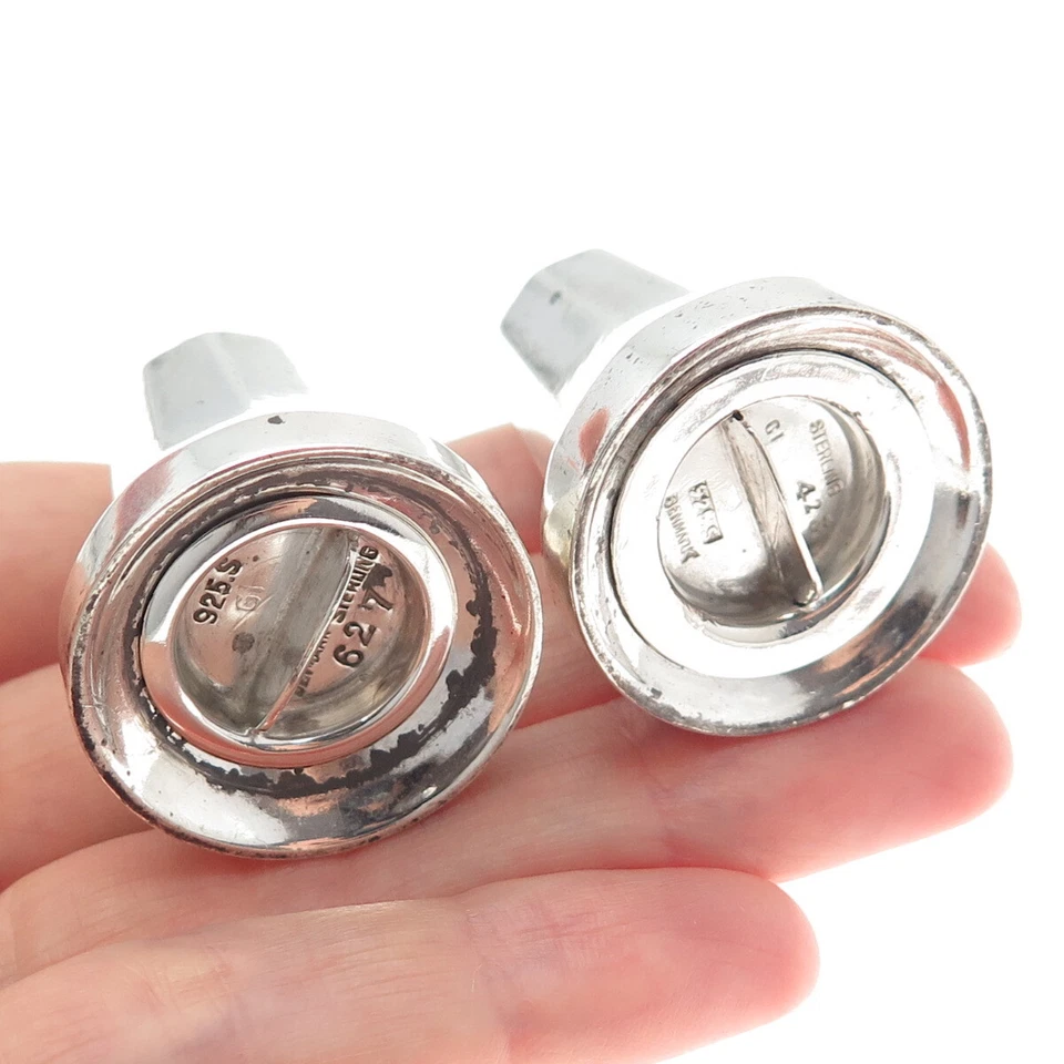 GEORG JENSEN Plata Esterlina Antigua Dinamarca Juego de Sal Pimienta Agitadores #423/627 Foto 3 de 4