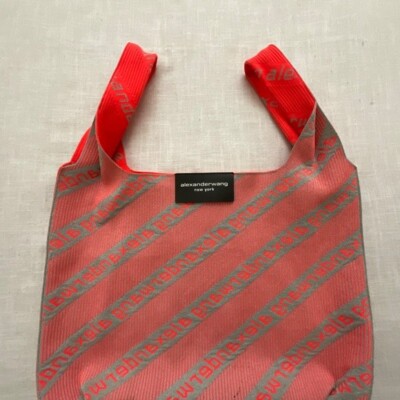 Alexander Wang Orange Jacquard with Grey Logo Handcrafted Knit
