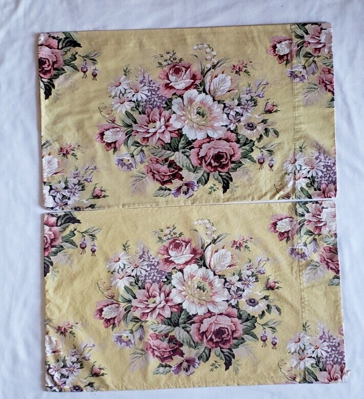 Ralph Lauren Pillowcases Sophie Brooke Pair Standard Yellow Floral