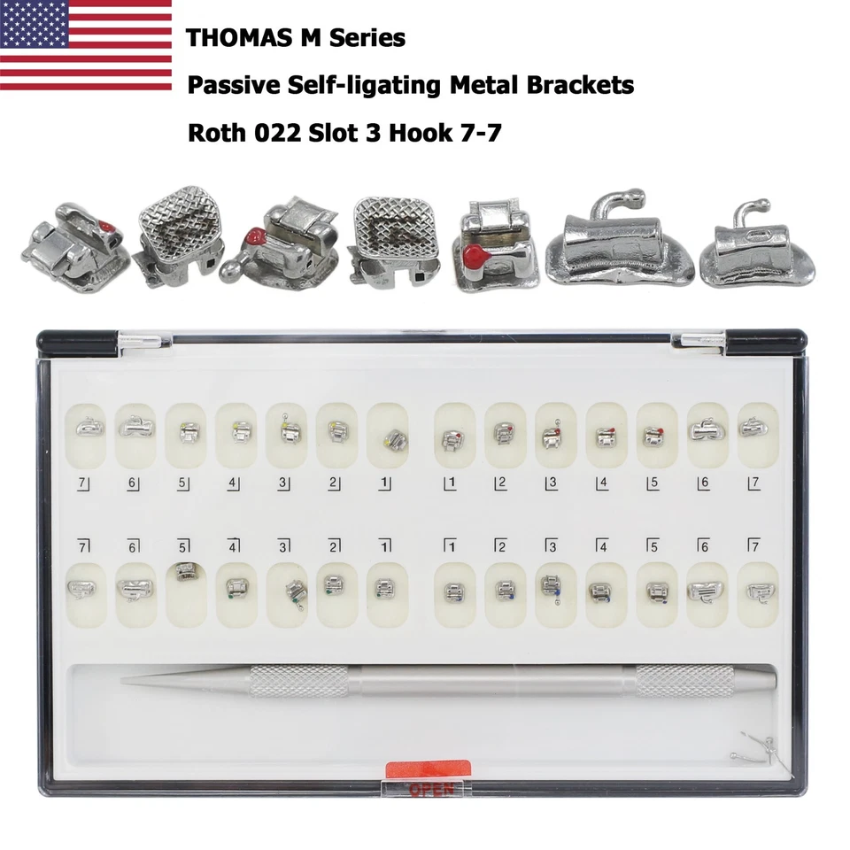 Damon Q Dental Orthodontic Metal Self Ligating Brackets Roth MBT 022 3 4 5 Hooks - Image 2 of 4