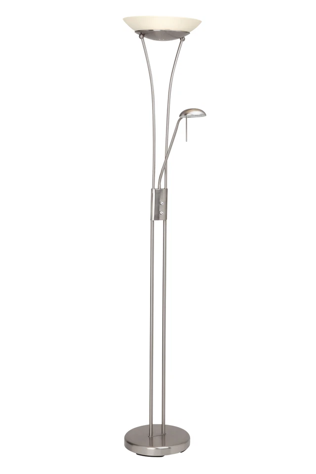 LED Decken Fluter Stand Steh Leuchte mit Dimmer und Lesearm Wohnzimmer - Bild 3 von 4