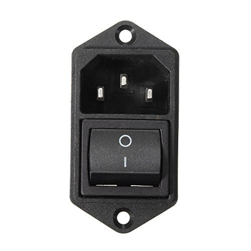 Bluelover 1Pcs 10A 250V 3Pin Iec320 C14 Modulo di Ingresso Fusibile A (e5m)