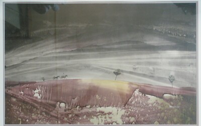 Signed E. Vargas Original Watercolor Painting Southwestern Landscape 16'' x 25''