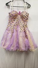 Terani Couture Short Homecoming Prom Dress W/ Beads Sequins Rhinestones Sz 6