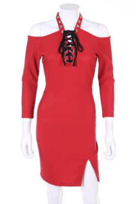 Jennyfer Party Dress Neckholder Lacing S red