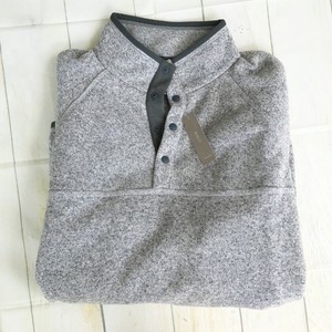 Download J.CREW Mens Henley Sweater Gray Mock Neck Fleece Lined ...