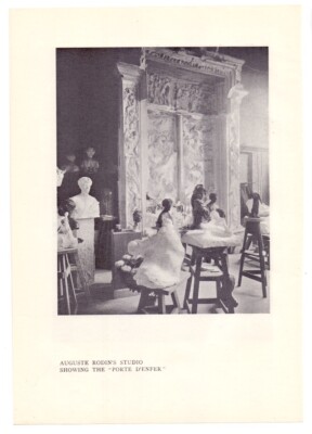 1907 print Auguste Rodin Porte D`enfer Portrait le reveil la doleur