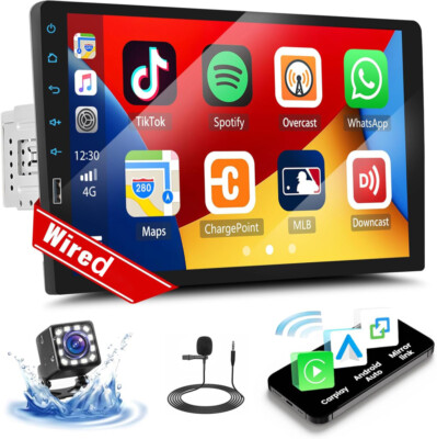 Single 1Din 9 Autoradio Apple CarPlay Android Auto Touchscreen BT FM MP5 Kamera