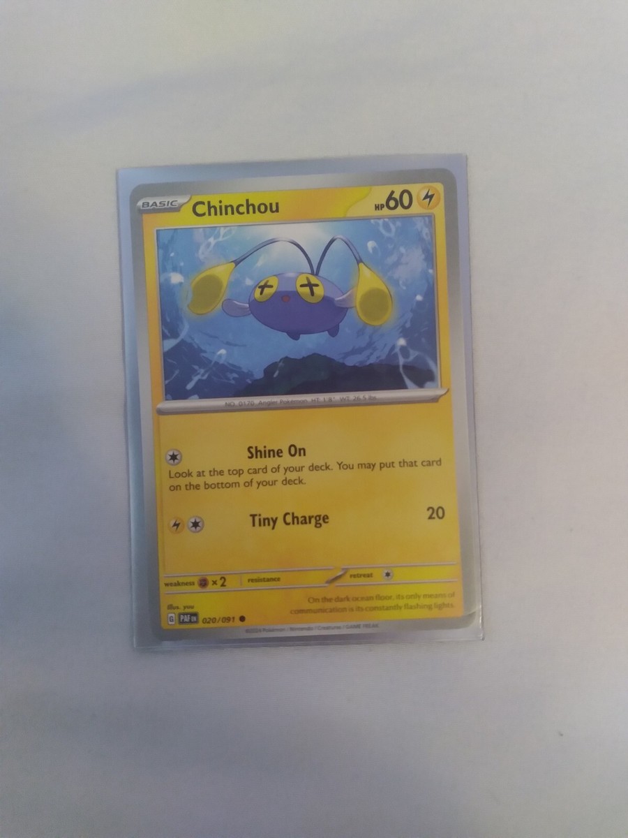 ☆chi-ko☆ Paldean Fates Chinchou 2024 020/091 Common Rarity Pokémon