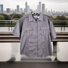 Blauer 8421w Womens short sleeve navy blue uniform shirt size 50 Button Front