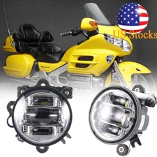 2x Chrome LED Driving Fog Lights lamps For Honda Goldwing GL 1800 2002-2010