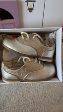 Clarks Drew wow Gold Metallic Infant Shoes 4.5 G New Boxed