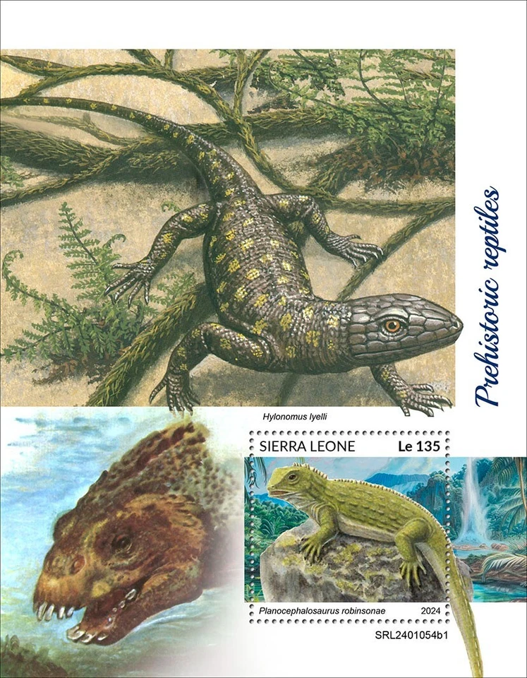 Prehistoric Reptiles MNH Stamps 2024 Sierra Leone S/S - Image 1 of 1