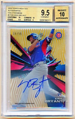 2015 Topps High Tek Kris Bryant Gold Rainbow Auto Rc #HT-KB (36/50) BGS 9.5/10