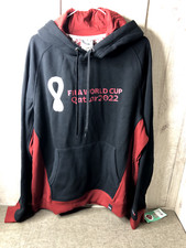 FIFA World Cup Mens Hoodie Sweatshirt Size XXL Licensed 2022 Black Burgundy