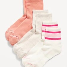 New w/tag in bag Old Navy Quarter Crew Novelty Socks 3-Pack For Women