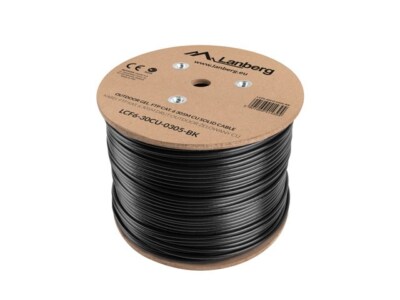 5901969414394 Lanberg LCF6-30CU-0305-BK Netzwerkkabel Schwarz 305 m Cat.6 outdoo