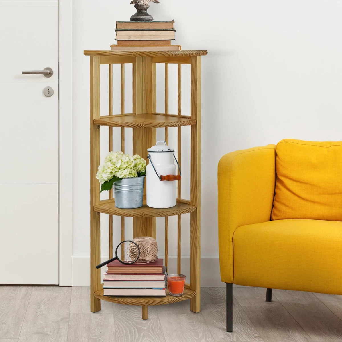 Folding on sale corner bookshelf