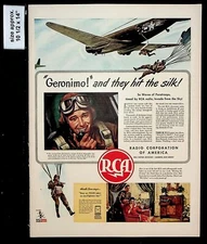 1943 RCA Radio Corp Geronimo Military Plane Soldier Pilot Vintage Print Ad 38329