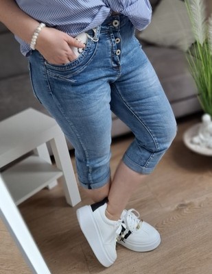 Karostar wie Jewelly Baggy Bermuda Capri Jeans Hose 38 - 48 KC8075 bis XXXXL