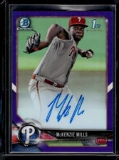 2018 Bowman #BCP87 McKenzie Mills Chrome Prospects Purple Refractor #/250