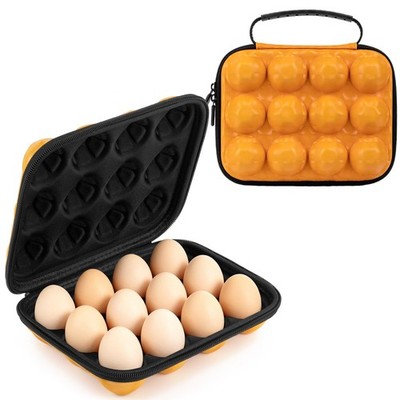 12 Egg Holder for Camping, Shockproof EVA Egg Carrier with Handle, Portable 1...