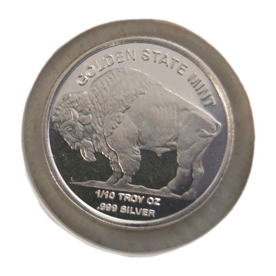 4x Golden State Mint – Buffalo Round – 1/10 Troy Ounce .999 Fine Silver - Image 2 of 3
