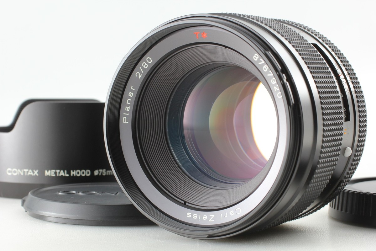 MINT w/ Hood ] Contax Carl Zeiss Planar T* 80mm f/2 Lens for 645