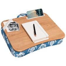 Designer Lap Desk with Phone Holder and Device Ledge - Floral Block Print - F...