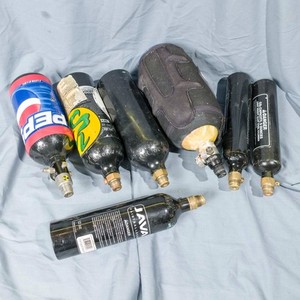 Lot of 7 Empty/Expired Co2 Canisters for Paintball Markers Tanks Java WRG etc.