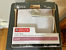 DELTA "Lyndall" Hand Towel Ring Holder in BRUSHED NICKEL Finish. NEW in BOX