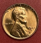 1941 S Lincoln Cent,  Red,  Uncirculated, As Shown.