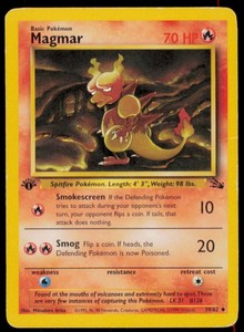 Magmar 39/62 1st Edition Fossil Uncommon Pokemon Card