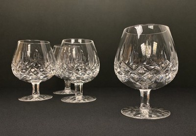Waterford Lismore Crystal Brandy Snifters 5.25  Set of 4 Cognac Glasses