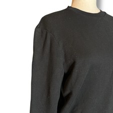 Ninety Percent Black Crewneck French Terry Cropped Sweatshirt Size Small