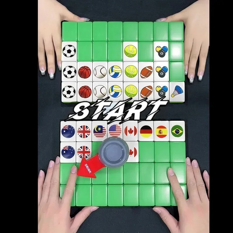 Juego de Mahjong Chino Grande 36mm 144 Azulejos Mah Jong Personajes Ingleses Juegos