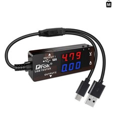 USB Tester Multimeter with Dual USB-A  USB-C Ports and 7 Modes LED Display