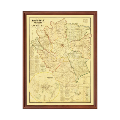 #ad #ad Old Map of Madison County KY 1876 Vintage Kentucky Art $89.99