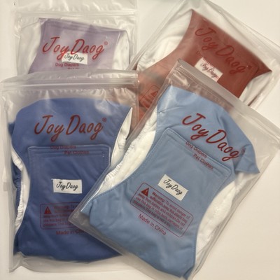 Joy Dog Reusable Washable Male Dog Size Large Diapers Belly Band Lot Of 4 NEW